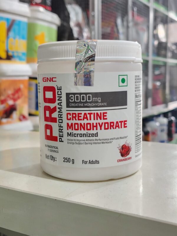GNC Pro Performance Pure Micronized Creatine Monohydrate | 250 gm | 83 Serving | Instantized | Fuels Muscles | Increase Muscle Mass | Rapid Absorption | Lab Tested | Unflavoured | Boosts Athletic Performance | Imported