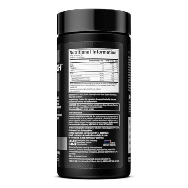 Muscletech Platinum 100% Fish Oil For Men And Women, 1000Mg Omega 3 With 180 Mg Epa & 120 Mg Dha for Heart, Joints & Brain Health, 100 Softgels - Image 2