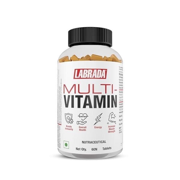 Labrada MultiVitamin Tablet(10 Vitamins, 7 Minerals, Gingko Bilboa Extract, Panax Ginseng, Lycopene, 3 Enzymes, Once Daily), 60 Count