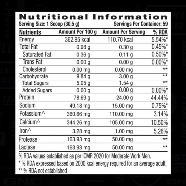 GNC AMP Gold Series Whey Protein Advanced – Vanilla Ice Cream (4 lbs) - Image 2