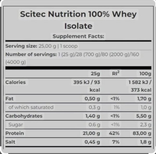 Scitec nutrition 100% Whey Isolate 2 kg (Chocolate Flavour) Protein Drink Powder for Muscle Support & Recovery, Vegetarian - Primary Source Whey Isolate - Image 2