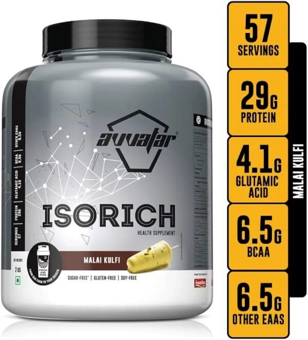 AVVATAR ISORICH Whey Protein – Malai Kulfi (2Kg)