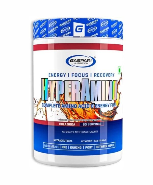 Gaspari Nutrition Hyper Amino Complete Amino Acid [60 Ser.] | Faster Recover, Focus, Energy | EAA BCAA  (300 g, Fruit Punch Ice)