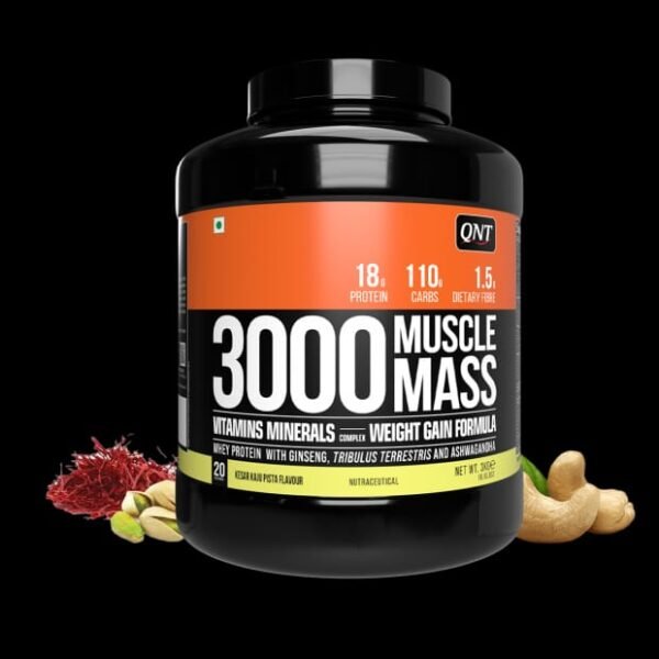 QNT 3000 Muscle Mass – Kesar Kaju Pista (3kg)