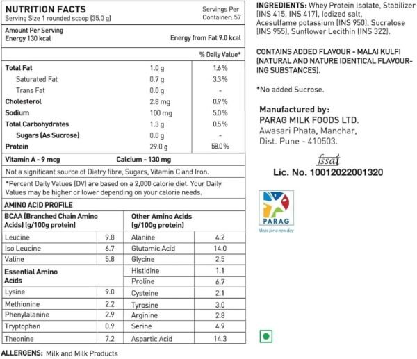 AVVATAR ISORICH Whey Protein – Malai Kulfi (2Kg) - Image 2