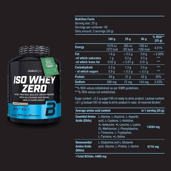 BiotechUSA ISO WHEY ZERO – Chocolate (5 LBS / 2270g) - Image 2